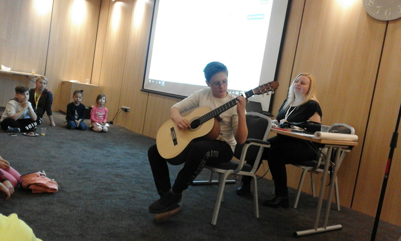 Young guitarist at Lucky Bansko Kids Camp